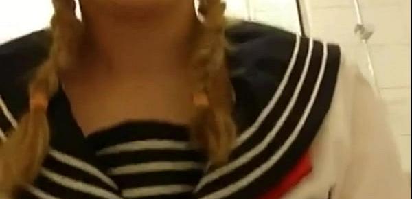  Schoolgirl gets creampied in bathroom